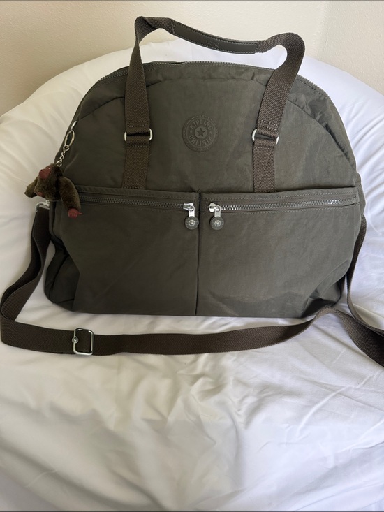 Kipling Other - Kipling Olive Duffel Bag with Dual Front Pockets and Shoulder Strap